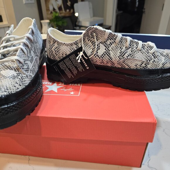 CONVERSE Chuck 70 Formal Suede Snake Oxford Boat Shoe Mens Size 9.5/10 READ NEW - Picture 2 of 16